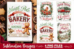 Christmas Kitchen Towel 4 PNG Retro PNG Sublimation Product Image 3