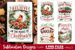 Christmas Kitchen Towel 4 PNG Retro PNG Sublimation Product Image 1