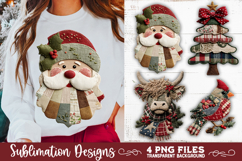Preppy Rustic Christmas Patchwork Sublimation Designs Product Image 5