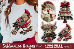 Preppy Rustic Christmas Patchwork Sublimation Designs Product Image 6