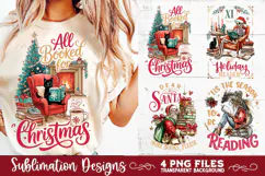Christmas Book Lover 4 PNG Retro PNG Sublimation Product Image 6