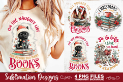 Christmas Book Lover 4 PNG Retro PNG Sublimation Product Image 7