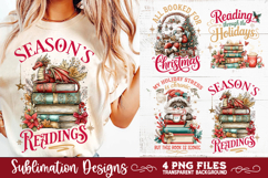 Christmas Book Lover 4 PNG Retro PNG Sublimation Product Image 5