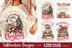Christmas Book Lover 4 PNG Retro PNG Sublimation Product Image 6