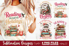 Christmas Book Lover 4 PNG Retro PNG Sublimation Product Image 8
