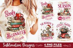 Christmas Book Lover 4 PNG Retro PNG Sublimation Product Image 6