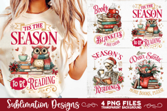 Christmas Book Lover 4 PNG Retro PNG Sublimation Product Image 7