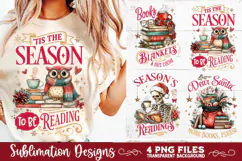 Christmas Book Lover 4 PNG Retro PNG Sublimation Product Image 7