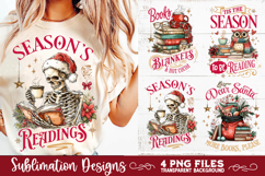 Christmas Book Lover 4 PNG Retro PNG Sublimation Product Image 1