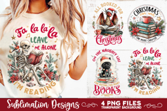 Christmas Book Lover 4 PNG Retro PNG Sublimation Product Image 1