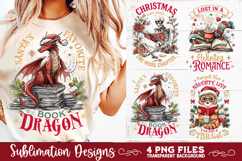 Christmas Book Lover 4 PNG Retro PNG Sublimation Product Image 5