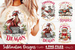 Christmas Book Lover 4 PNG Retro PNG Sublimation Product Image 5
