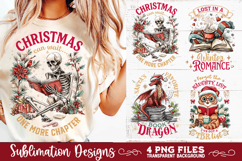 Christmas Book Lover 4 PNG Retro PNG Sublimation Product Image 6