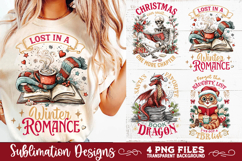 Christmas Book Lover 4 PNG Retro PNG Sublimation Product Image 7