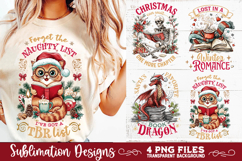 Christmas Book Lover 4 PNG Retro PNG Sublimation Product Image 8