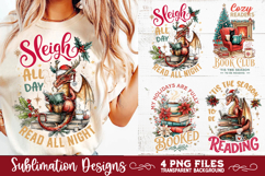 Christmas Book Lover 4 PNG Retro PNG Sublimation Product Image 5