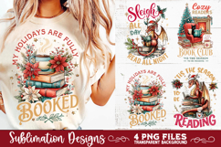 Christmas Book Lover 4 PNG Retro PNG Sublimation Product Image 6