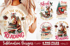 Christmas Book Lover 4 PNG Retro PNG Sublimation Product Image 8