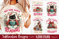 Christmas Book Lover 4 PNG Retro PNG Sublimation Product Image 5