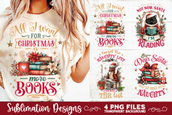 Christmas Book Lover 4 PNG Retro PNG Sublimation Product Image 6