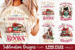 Christmas Book Lover 4 PNG Retro PNG Sublimation Product Image 6