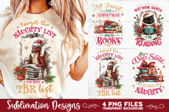 Christmas Book Lover 4 PNG Retro PNG Sublimation Product Image 7