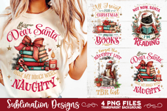 Christmas Book Lover 4 PNG Retro PNG Sublimation Product Image 8