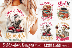 Christmas Book Lover 4 PNG Retro PNG Sublimation Product Image 5