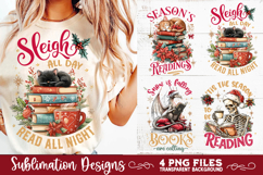 Christmas Book Lover 4 PNG Retro PNG Sublimation Product Image 7