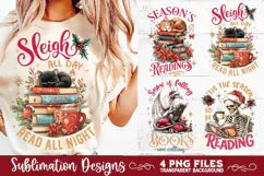 Christmas Book Lover 4 PNG Retro PNG Sublimation Product Image 7