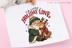 A Little Holiday Love PNG Sublimation Design, Rustic Santa Product Image 3