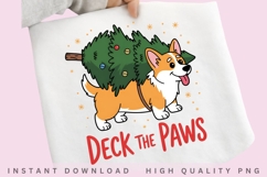 Deck The Paws Corgi Christmas PNG, Funny Christmas Dog Product Image 2