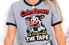 Calm Down Or I'm Getting The Tape Cow PNG, Funny Cow Product Image 3
