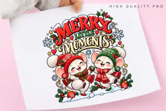 Merry Little Moments Cute Christmas Mice Winter Holiday Product Image 3