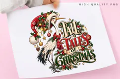 Festive Holiday Stork Christmas Winter Seasonal Typography Product Image 3