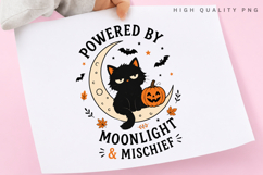 Black Cat Crescent Moon PNG Sublimation Design, Powered By Product Image 3