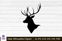 sublimation-deer svg-deer png-deer silhouette-animal-craft svg-printable-black-clipart 
