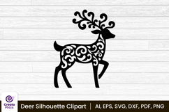 sublimation-deer svg-deer png-deer silhouette-animal-craft svg-printable-black-clipart 