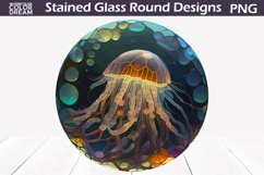 Jellyfish Stained Glass Wind Spinner | Jellyfish Round Subli Product Image 1