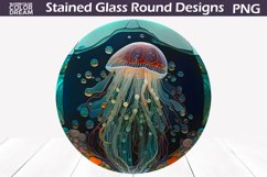 Jellyfish Stained Glass Sublimation| Jellyfish Round Product Image 1