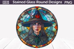 Halloween Stained Glass PNG | Witch Sublimation Design Product Image 1