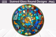 Abstraction Stained Glass Design | Stained Glass Round Product Image 1