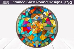 Abstraction Stained Glass | Stained Glass Round PNG Product Image 1