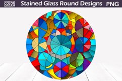 Abstraction Stained Glass Round | Stained Glass Sublimation Product Image 1