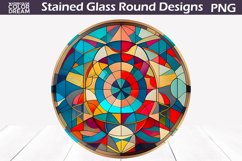 Stained Glass Round Design | Abstraction Stained Glass Product Image 1