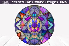Purple Stained Glass Round | Abstraction Stained Glass Product Image 1