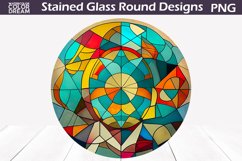 Stained Glass Round PNG | Abstraction Stained Glass Product Image 1