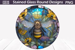 Bee Stained Glass Design | Bee Sublimation Design Product Image 1