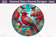 Cardinal Stained Glass Sublimation | Cardinal Round Design Product Image 1