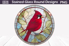 Cardinal Stained Glass Round | Cardinal Sublimation Design Product Image 1